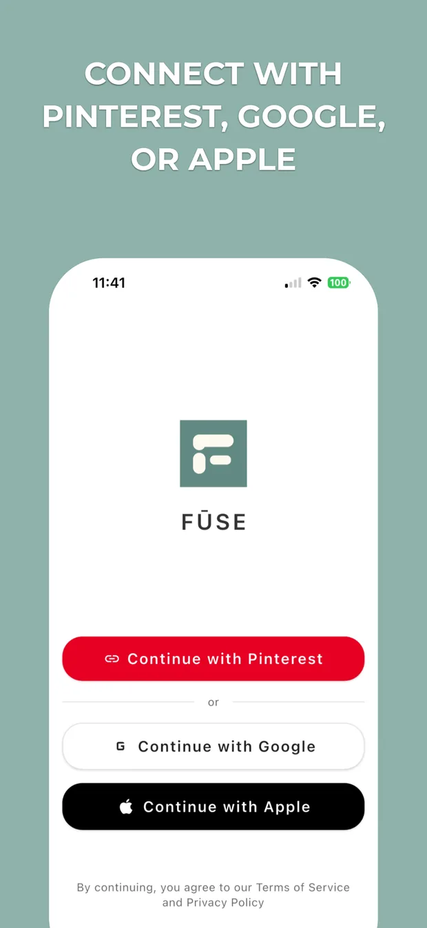 Fuse sign-in screen