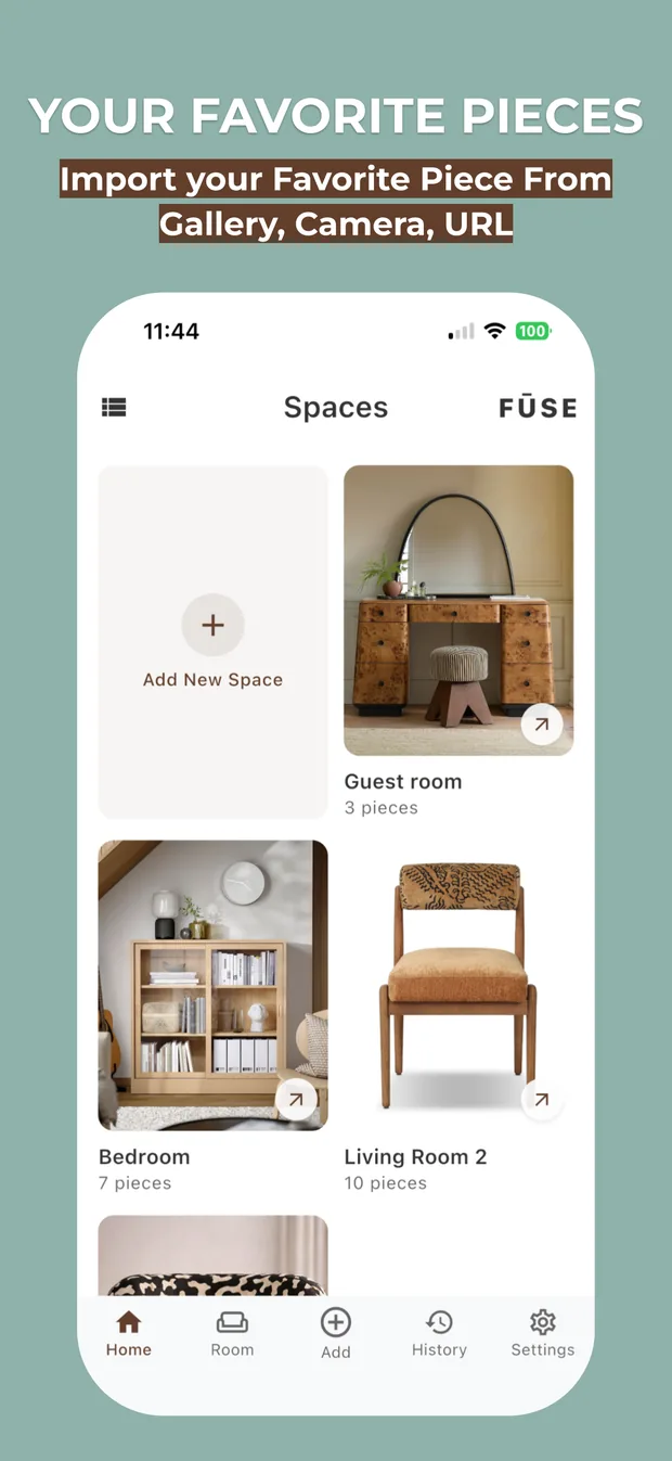Browsing your curated furniture boards in Fuse